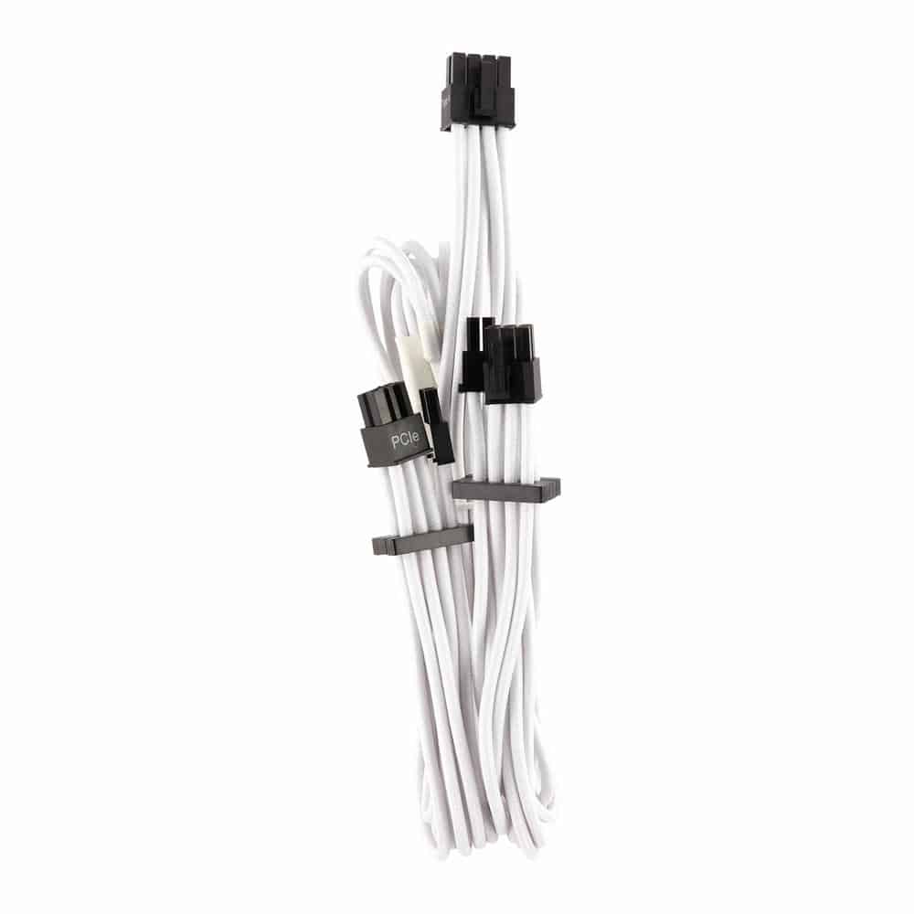 (image for) Corsair Type 4 Gen 4 PSU White Sleeved Dual 8pin PCIe Power Cables